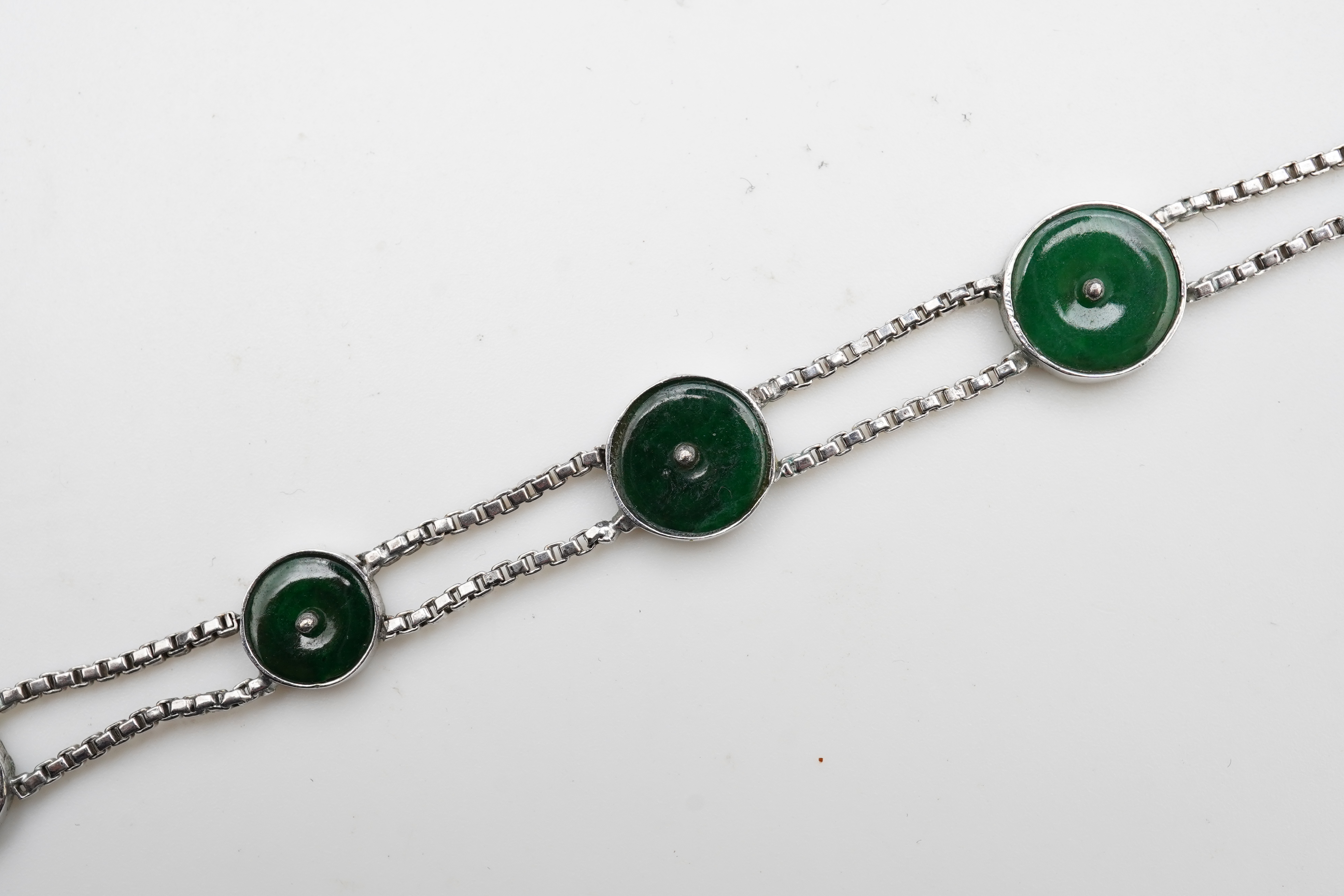 A jadeite bracelet and ring